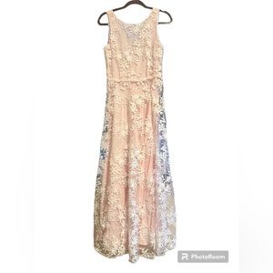 Tahari Embroidered Maxi Dress